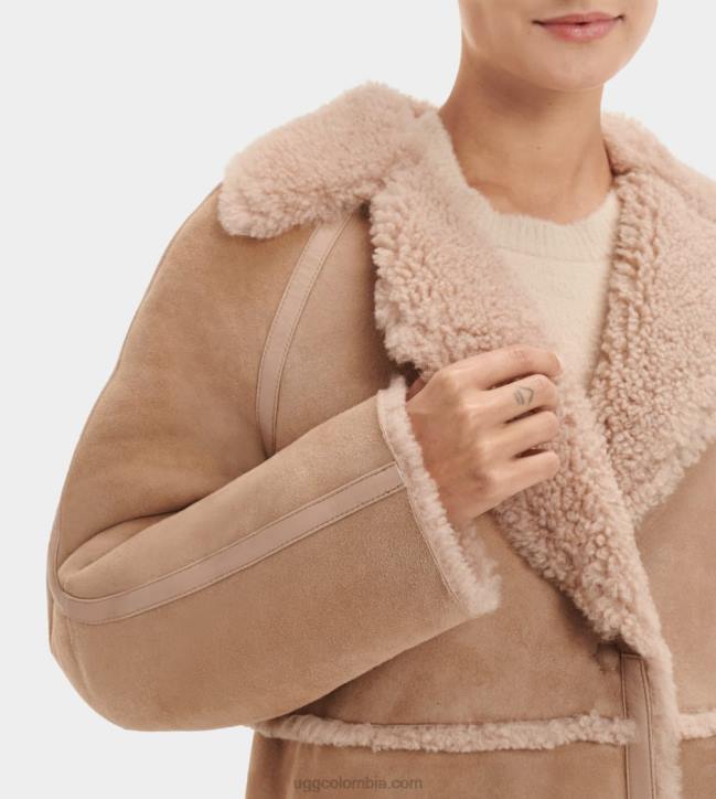 abrigo de piel de oveja fayre twinface sándalo mujer UGG 4VBT1169