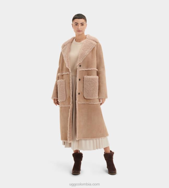 abrigo de piel de oveja fayre twinface sándalo mujer UGG 4VBT1169