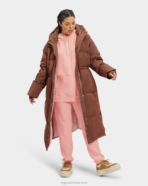 abrigo largo acolchado keeley castaño oscuro mujer UGG 4VBT2154