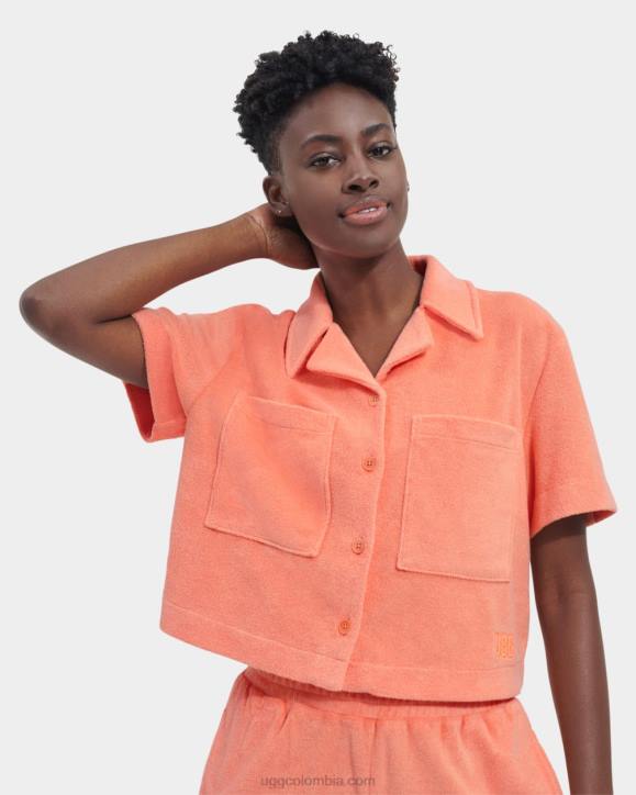 camisa saniyah de manga corta con botones llamarada del sol, destello solar mujer UGG 4VBT911