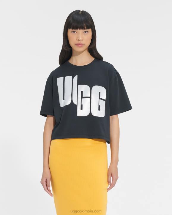 camiseta con el logo de fionna blanco negro mujer UGG 4VBT1322