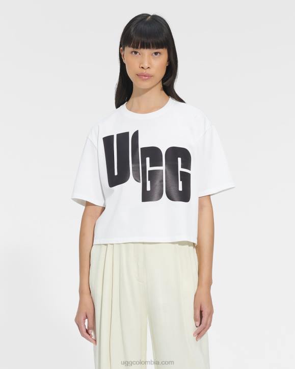 camiseta con el logo de fionna blanco negro mujer UGG 4VBT2288