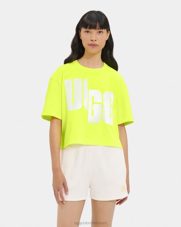 camiseta con el logo de fionna resaltador/blanco mujer UGG 4VBT1323