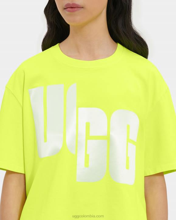 camiseta con el logo de fionna resaltador/blanco mujer UGG 4VBT1323