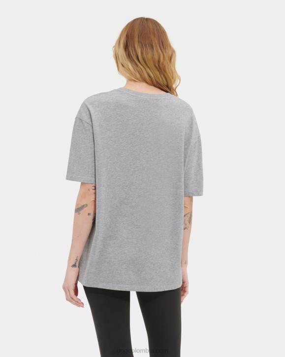 camiseta con logo jacqueline gris jaspeado/rosa chicloso mujer UGG 4VBT2264