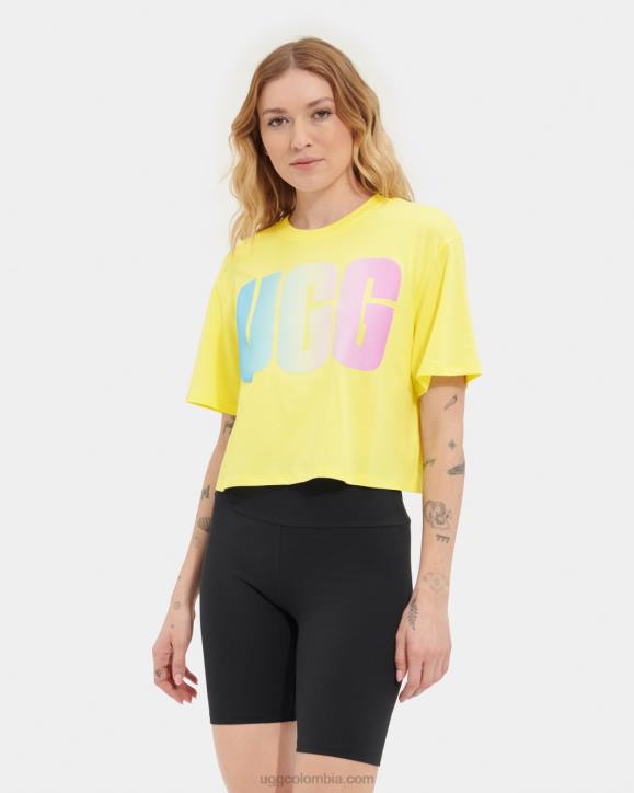 camiseta corta con logo elfo amarillo mujer UGG 4VBT1256