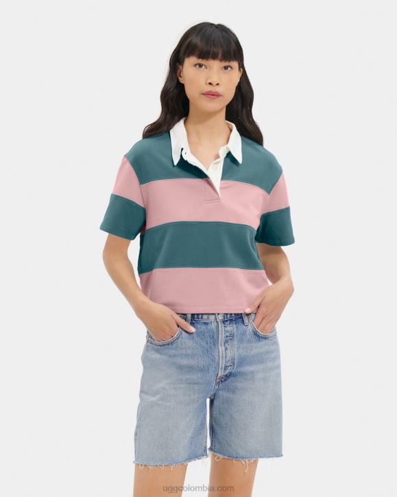 polo de rugby keon gris iris/rosa arcilla mujer UGG 4VBT1149