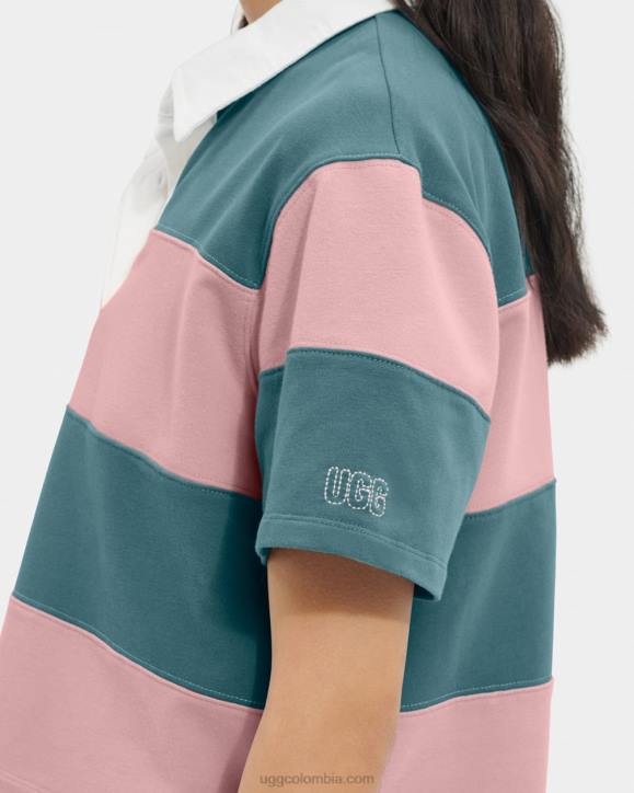 polo de rugby keon gris iris/rosa arcilla mujer UGG 4VBT1149