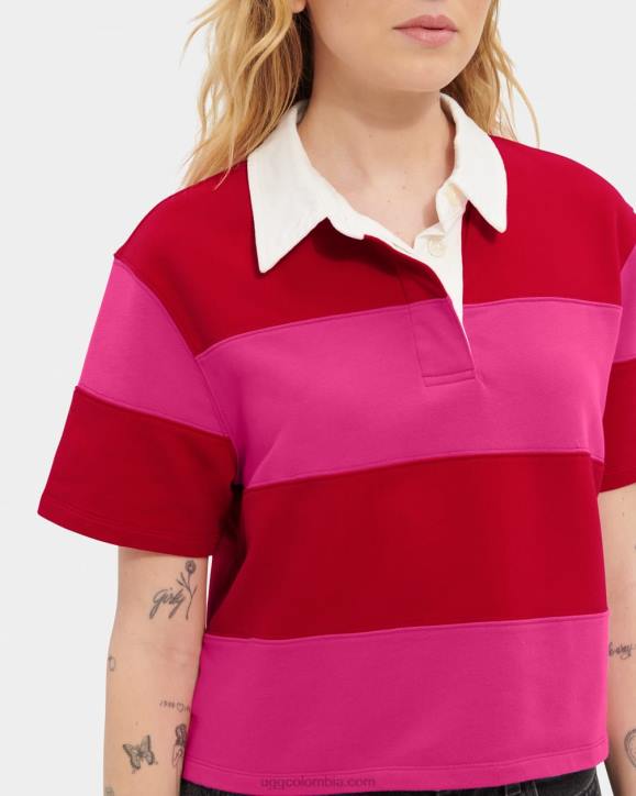 polo de rugby keon pintalabios rojo/rosa carmesí mujer UGG 4VBT1150