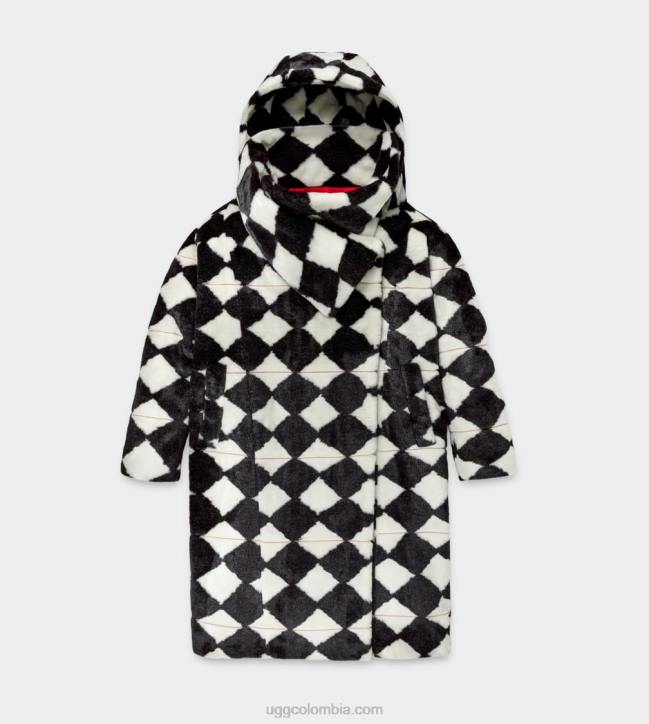 chamarra de diamantes x tschabalala blanco negro mujer UGG 4VBT2069