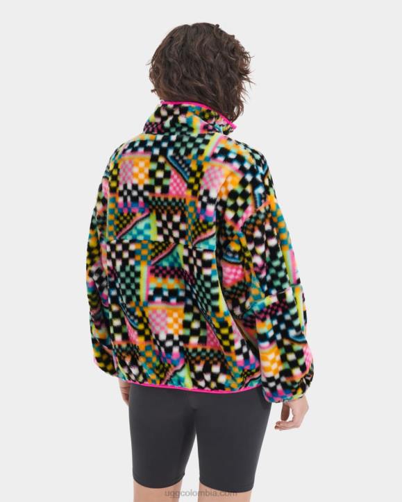 chamarra de piel sintética con estampado de cuadros marlene cheques múltiples negros mujer UGG 4VBT182