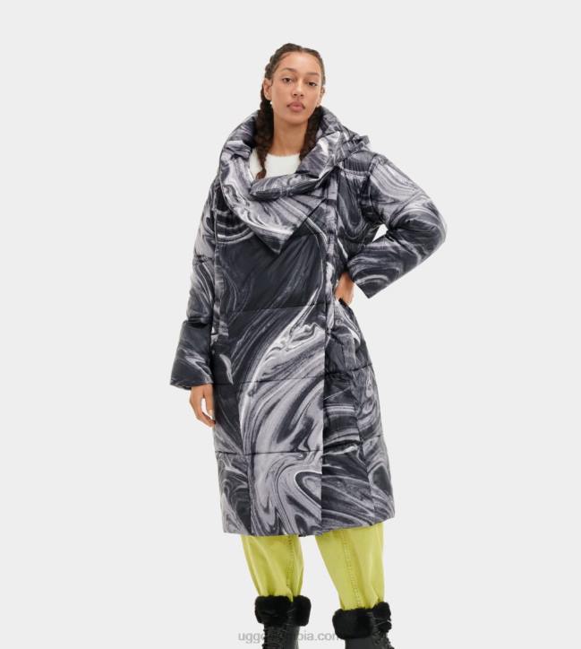 chaqueta acolchada catherina mármol negro/blanco mujer UGG 4VBT2244