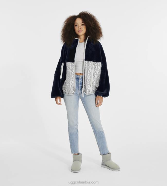 chaqueta acolchada marlene metalizada ónix/plata mujer UGG 4VBT1371