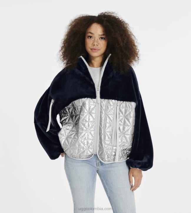 chaqueta acolchada marlene metalizada ónix/plata mujer UGG 4VBT1371