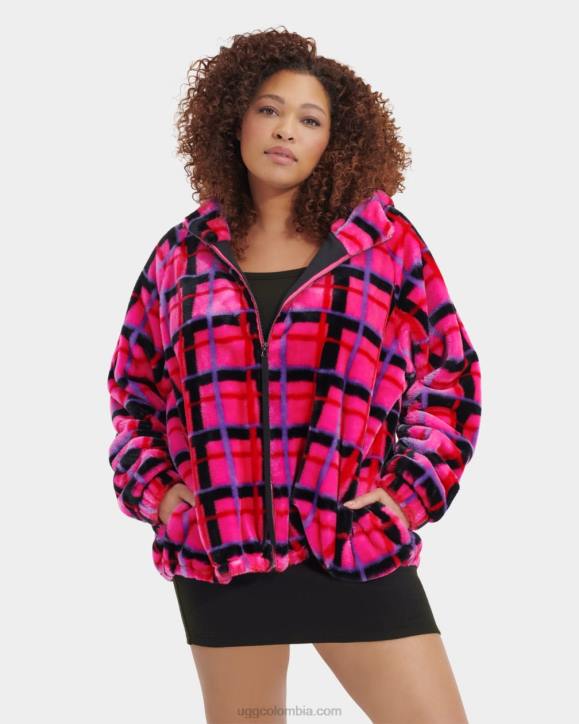 chaqueta olympia a cuadros punk roca rosa plaid punk mujer UGG 4VBT2275