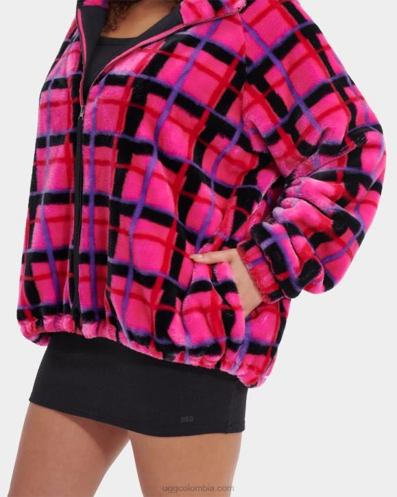chaqueta olympia a cuadros punk roca rosa plaid punk mujer UGG 4VBT2275