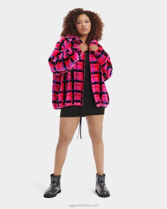 chaqueta olympia a cuadros punk roca rosa plaid punk mujer UGG 4VBT2275