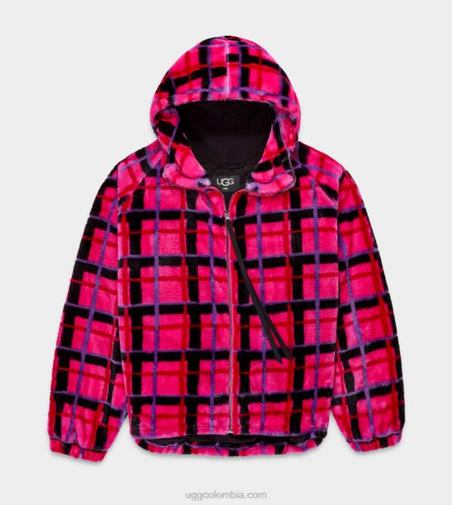 chaqueta olympia a cuadros punk roca rosa plaid punk mujer UGG 4VBT2275