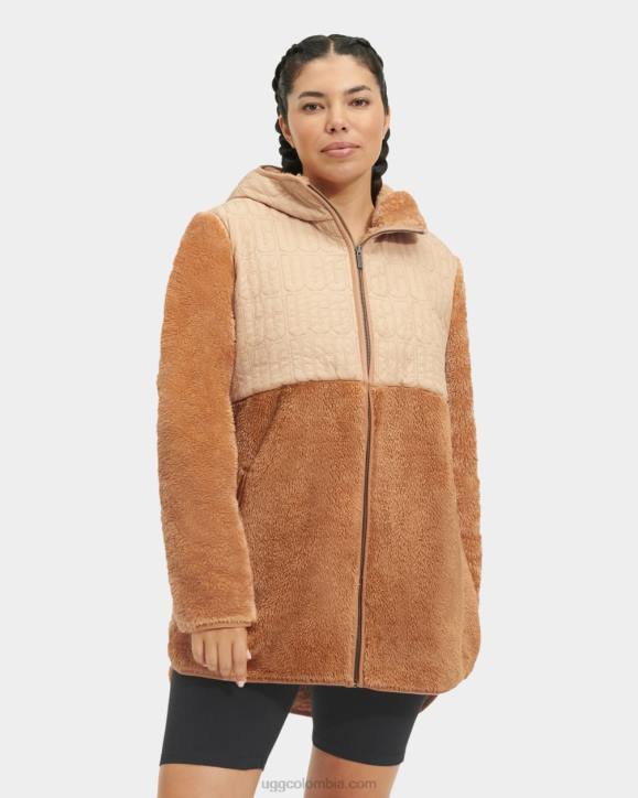 chaqueta sherpa de nailon makayla oo largo mujer UGG 4VBT86