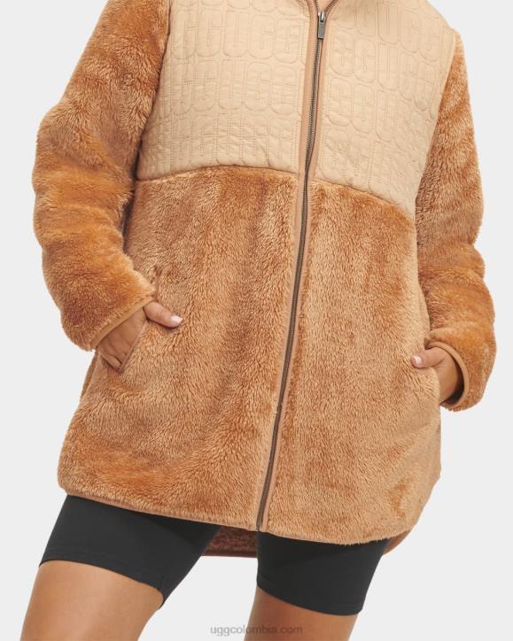 chaqueta sherpa de nailon makayla oo largo mujer UGG 4VBT86