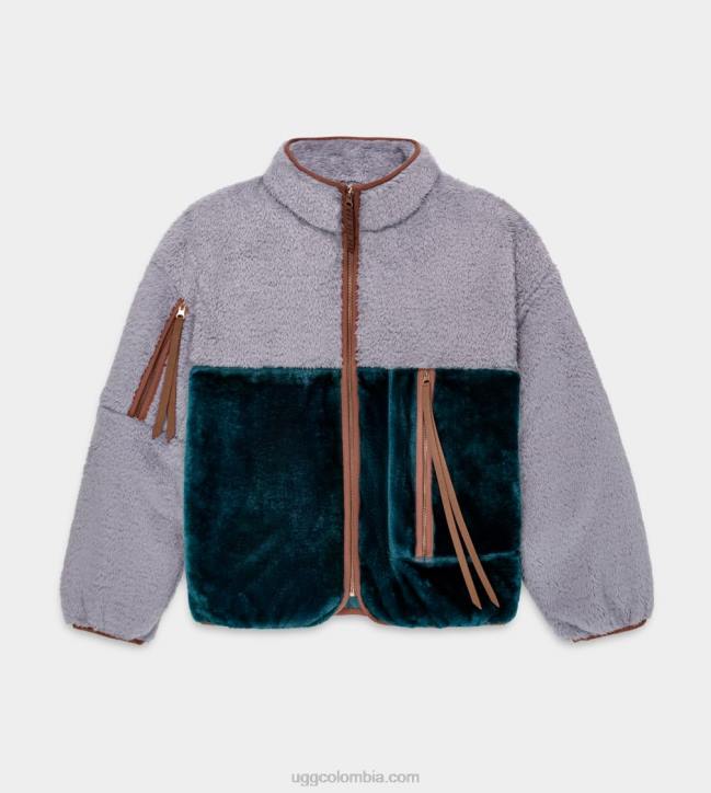 chaqueta sherpa marlene ii gris nublado/azul marino mujer UGG 4VBT2284