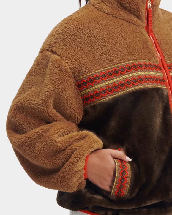marlene sherpa chaqueta herencia trenza trenza herencia castaña mujer UGG 4VBT2167
