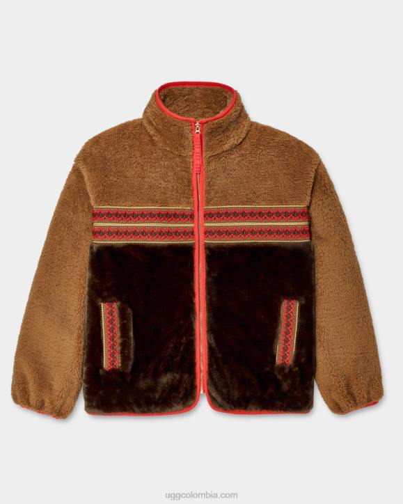 marlene sherpa chaqueta herencia trenza trenza herencia castaña mujer UGG 4VBT2167