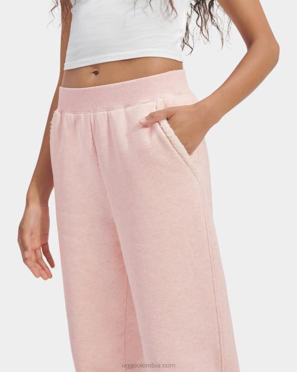 logotipo de pantalón de vellón adherido daylin niebla rosa mujer UGG 4VBT1065