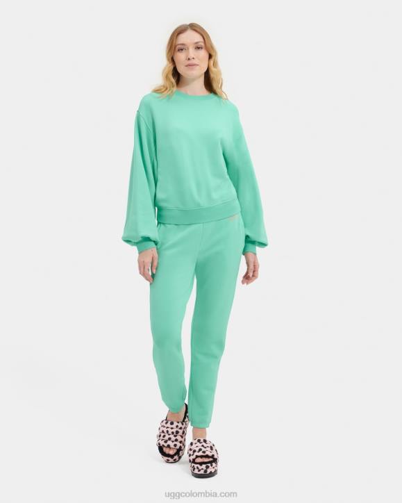 Jersey con cuello redondo y manga globo Brook esmeralda pálida mujer UGG 4VBT1364