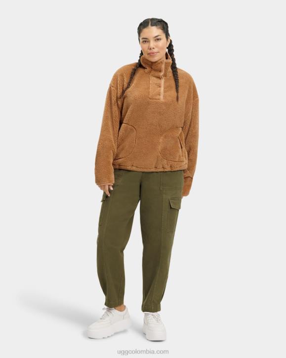 atwell jersey de sherpa con medio broche de presión leonado mujer UGG 4VBT2199