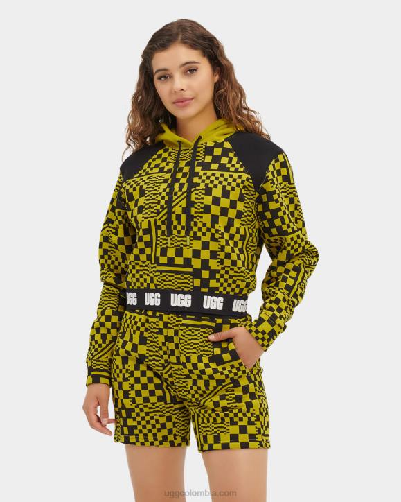 cuadros de sudadera con capucha cortos mallory condimentos/cheques negros mujer UGG 4VBT1238