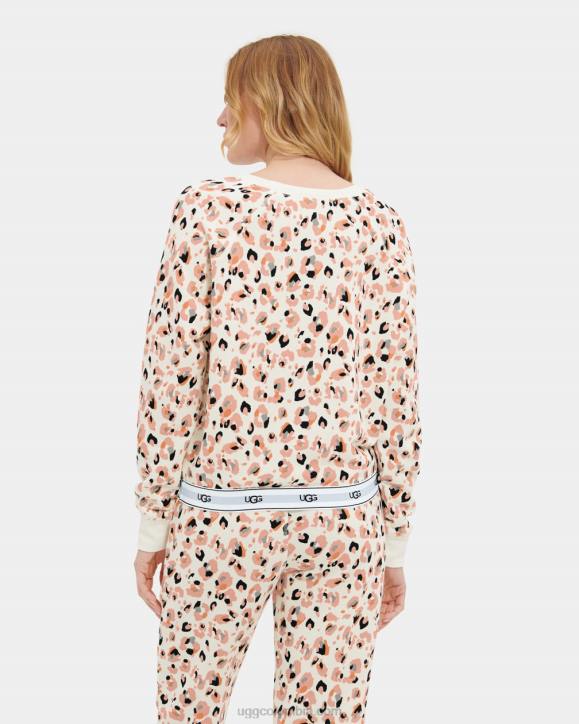 cuello redondo nena leopardo pintado de crema mujer UGG 4VBT2076
