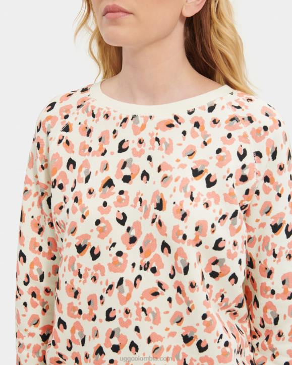 cuello redondo nena leopardo pintado de crema mujer UGG 4VBT2076