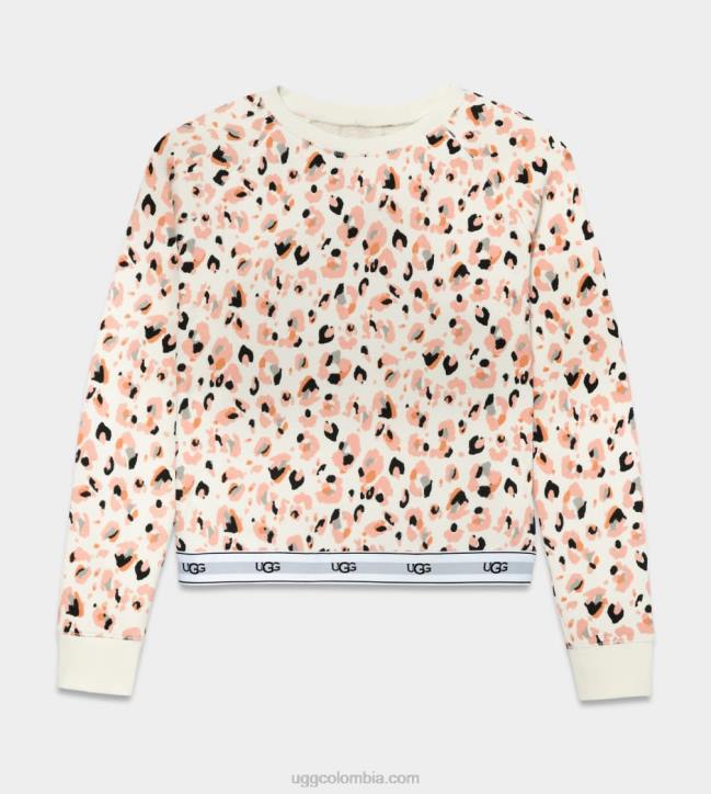 cuello redondo nena leopardo pintado de crema mujer UGG 4VBT2076