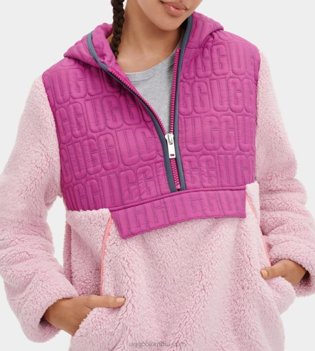 jersey de sherpa iggy con media cremallera brisa de lavanda multi mujer UGG 4VBT2239