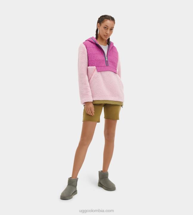 jersey de sherpa iggy con media cremallera brisa de lavanda multi mujer UGG 4VBT2239