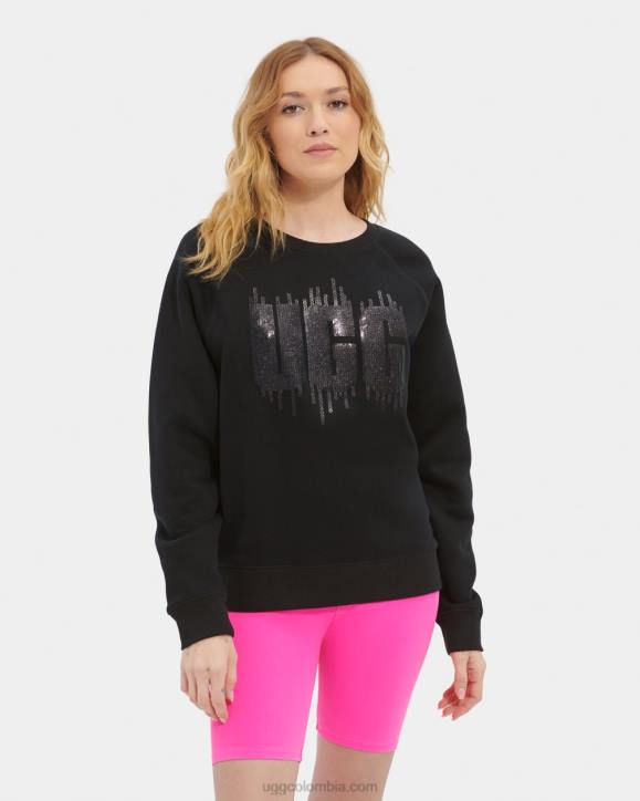 logo de lentejuelas madeline negro mujer UGG 4VBT178