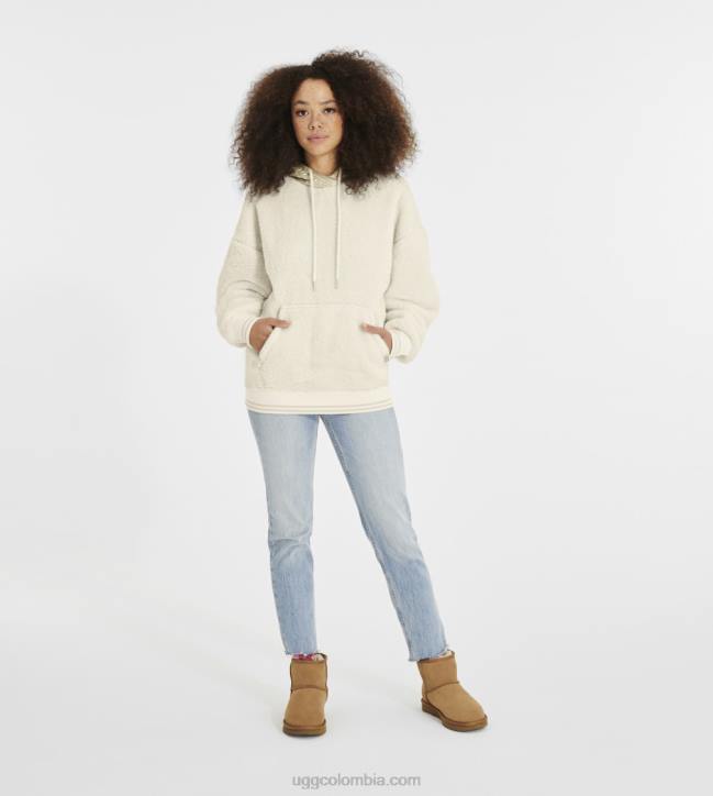 sudadera con capucha sherpa loyra metalizada crema/oro mujer UGG 4VBT1373