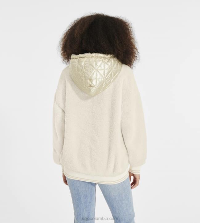 sudadera con capucha sherpa loyra metalizada crema/oro mujer UGG 4VBT1373