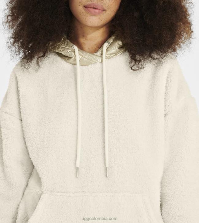 sudadera con capucha sherpa loyra metalizada crema/oro mujer UGG 4VBT1373