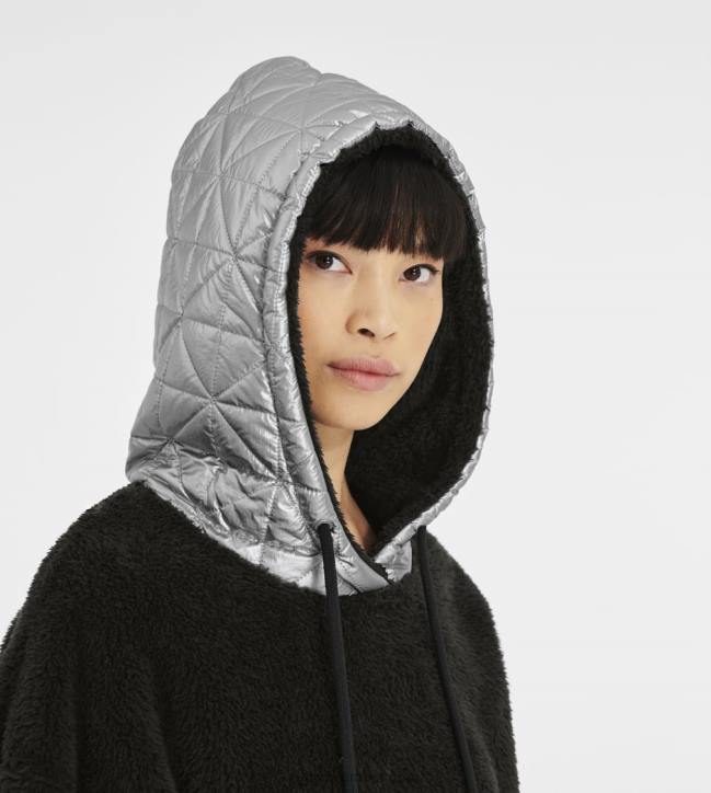 sudadera con capucha sherpa loyra metalizada negro/plata mujer UGG 4VBT1374