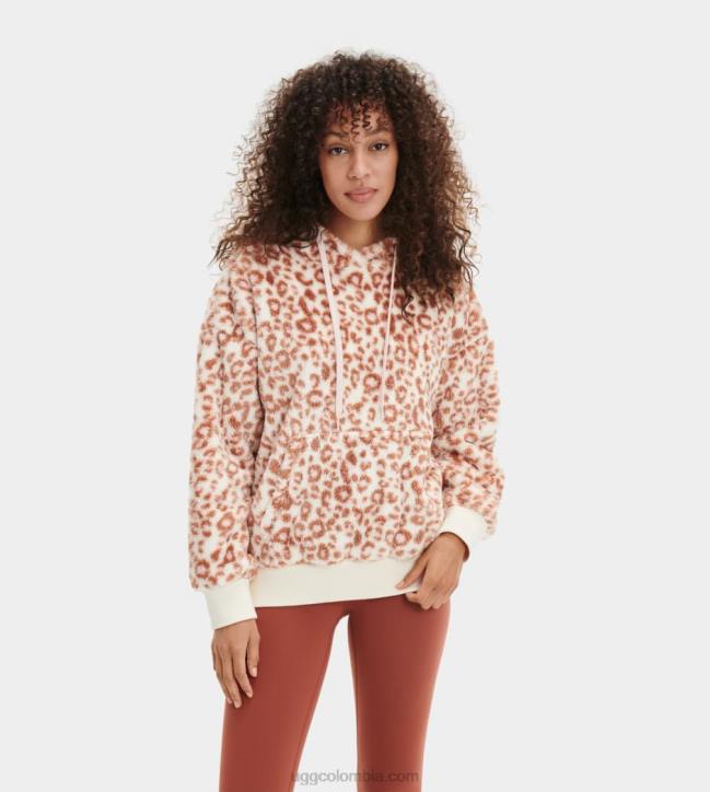 sudadera con capucha sherpa loyra pantera blanca mujer UGG 4VBT1281
