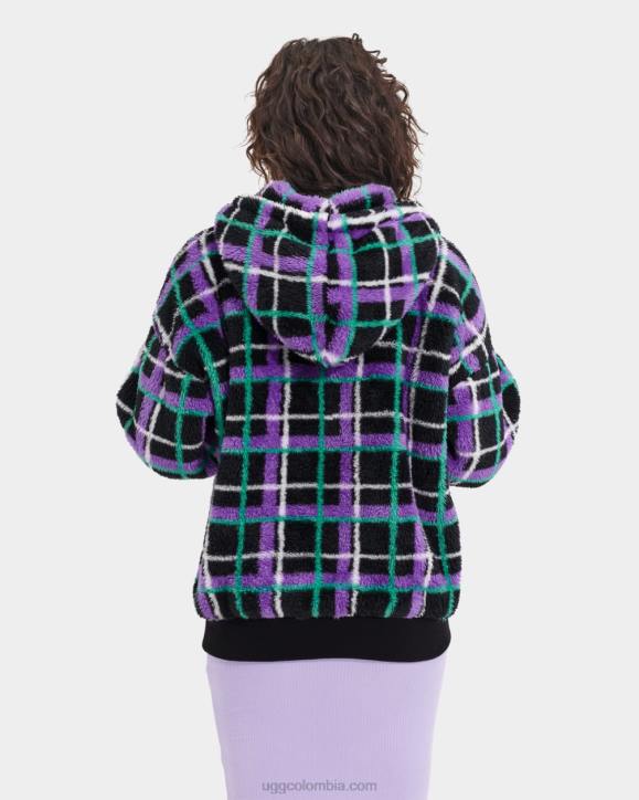 sudadera con capucha sherpa loyra punk a cuadros de concha de mejillón mujer UGG 4VBT1284