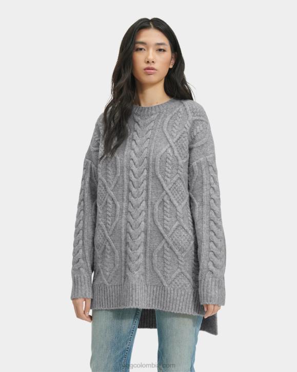 suéter largo de punto de ochos de raelee brezo gris mujer UGG 4VBT158