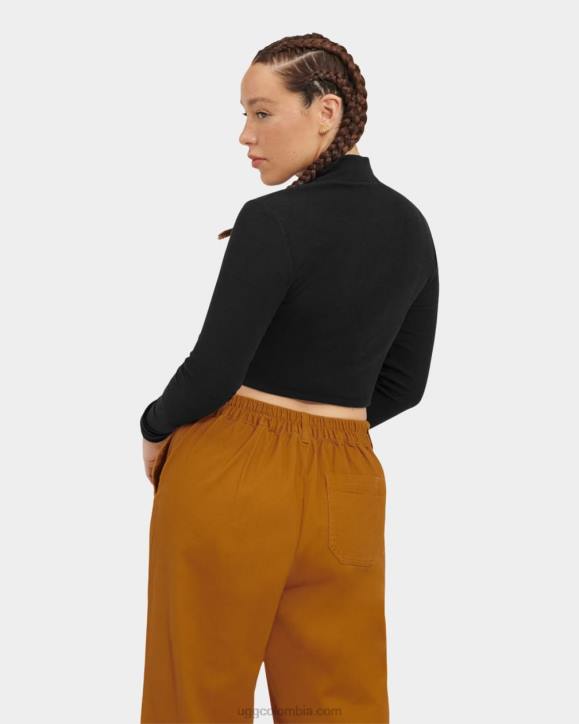 top nimah de canalé con cuello alzado alquitrán mujer UGG 4VBT1079