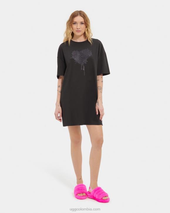 gráfico de vestido de camiseta de zoey negro mujer UGG 4VBT179