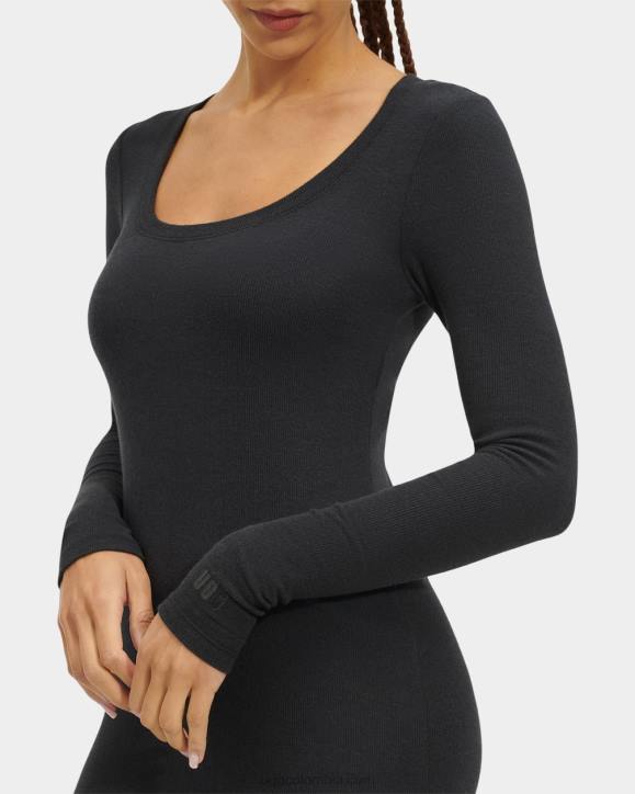 vestido de manga larga de canalé sariah alquitrán mujer UGG 4VBT99