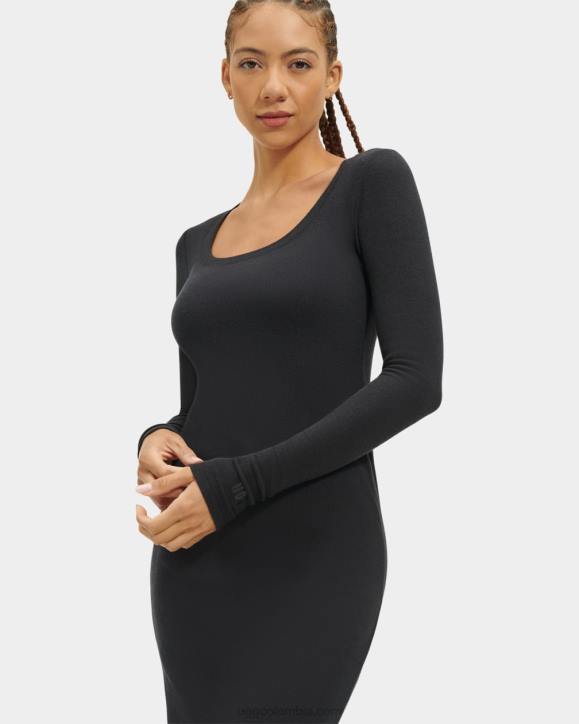 vestido de manga larga de canalé sariah alquitrán mujer UGG 4VBT99