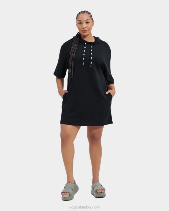 vestido estilo camiseta con capucha kassey negro mujer UGG 4VBT920