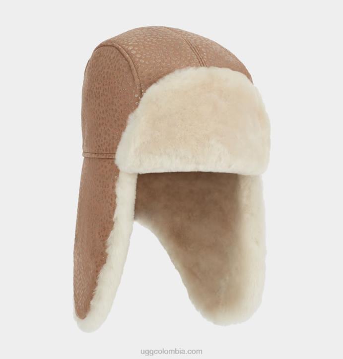 cazadora de piel de oveja con puntos brillantes Castaño punto brillante niños UGG 4VBT1783